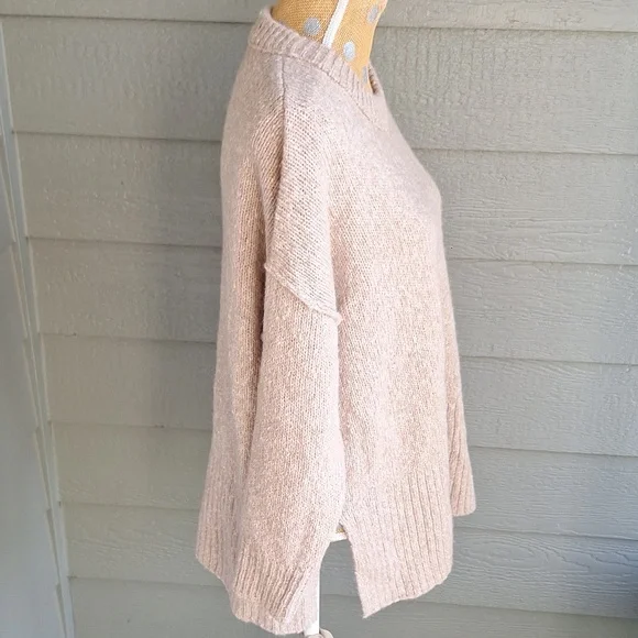 Madewell Oversized Knit Alpaca Cotton Blend Sweater Womens Size Medium Tan - Picture 3 of 10